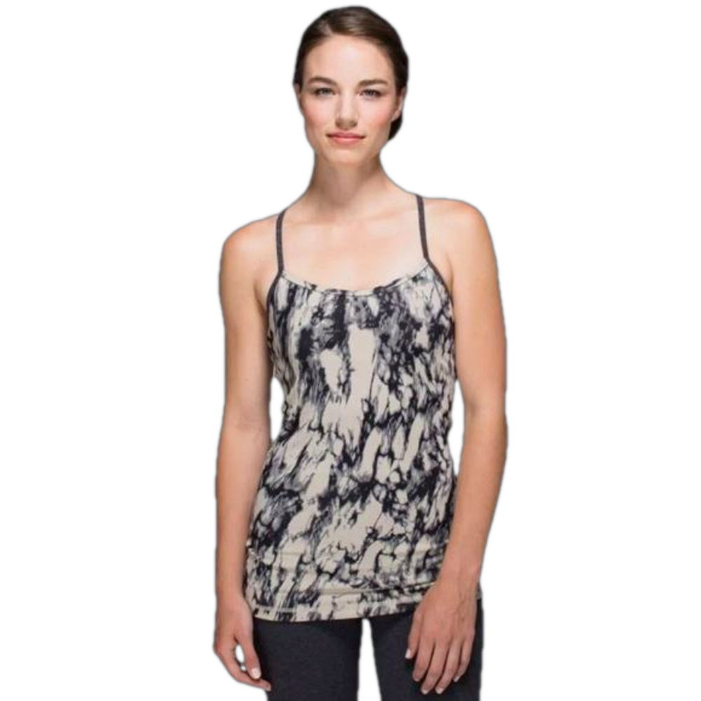 Lululemon Sz 8 Power Y Tank Luon Granite Racerback Yoga Light Support